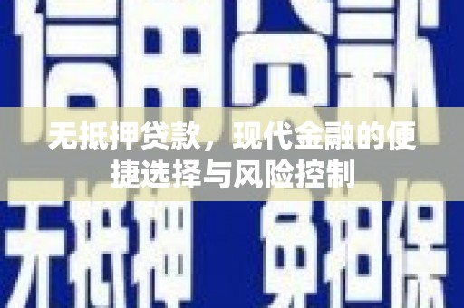 宜良无抵押贷款，现代金融的便捷选择与风险控制