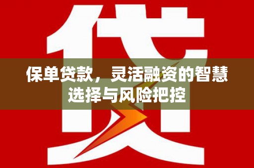宜良保单贷款，灵活融资的智慧选择与风险把控