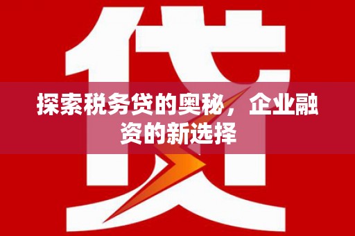 宜良探索税务贷的奥秘，企业融资的新选择