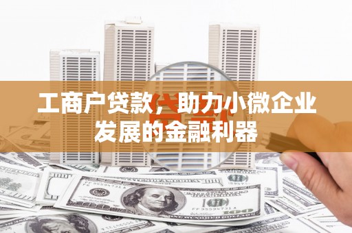 宜良工商户贷款，助力小微企业发展的金融利器