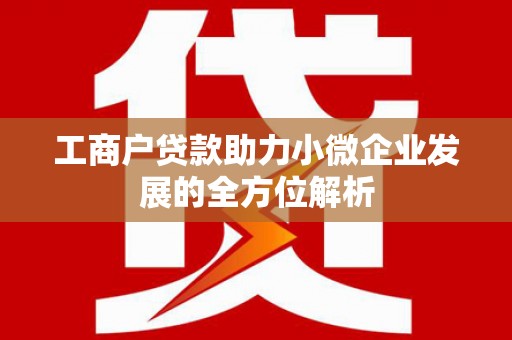 宜良工商户贷款助力小微企业发展的全方位解析