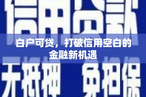 宜良白户可贷，打破信用空白的金融新机遇
