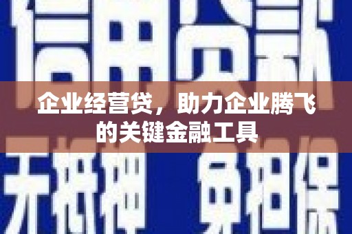 宜良企业经营贷，助力企业腾飞的关键金融工具