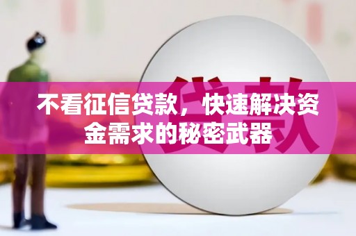 宜良不看征信贷款，快速解决资金需求的秘密武器