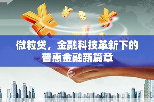宜良微粒贷，金融科技革新下的普惠金融新篇章