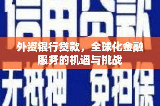 宜良外资银行贷款，全球化金融服务的机遇与挑战