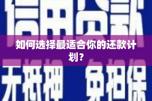 宜良如何选择最适合你的还款计划？